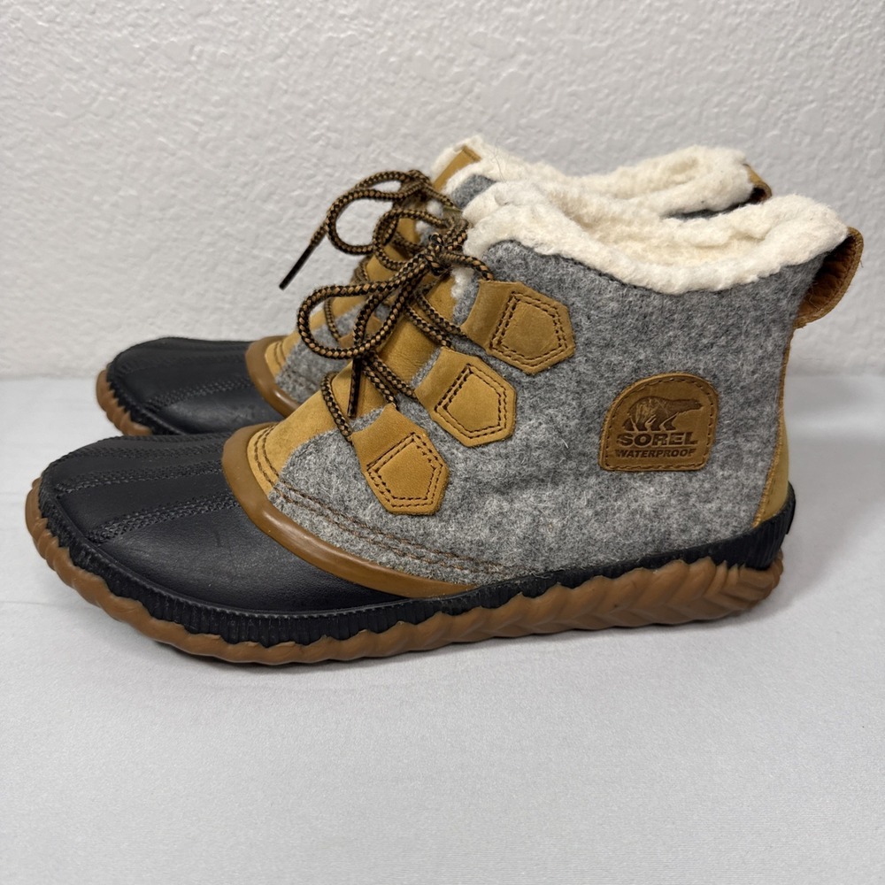 Sorel Out N About Plus Duck Boots NL3150-052 Waterproof Wool Womens Size 9 - Picture 2 of 8